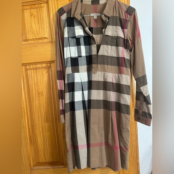 Plaid Long Sleeve Shirt Dress - Picture 1 of 5